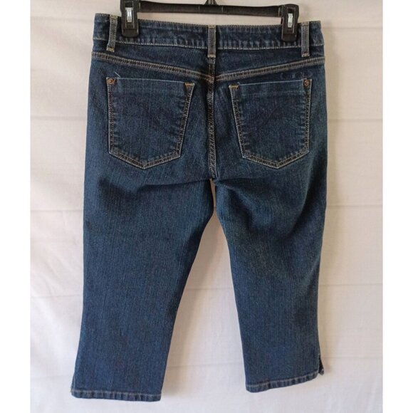 DKNY Women's Mid Rise Capri Jeans Size 10 Stretch Blue Denim Excellent - Picture 6 of 8